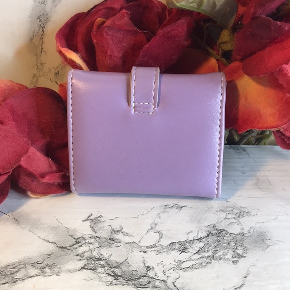 Purple Leather Floral Rhinestone Photo Wallet - Picture 3 of 9